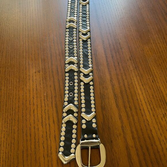 Custom Genuine Leather Silver Studded Belt - Picture 8 of 9